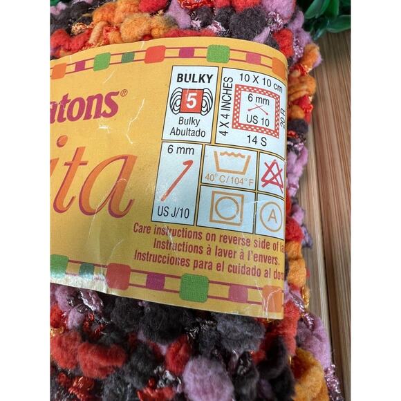 New Evita Knitting Yard Bundle of 2 Bulky 5 Color 62520 Great For Crafts - Picture 3 of 6